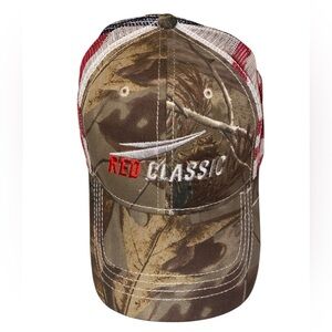 REALTREE“Red Classic” Adult Camo Baseball Cap with Mesh American Flag Back NWT